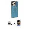 ieg™ iPhone 14 Pro Max Kılıf Siluet Modern Koleksiyonu - Siyah Buffer Hayalet Cam Ekran Koruyucu + Bilvis Titan Kamera Lens - SH