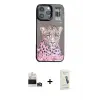 ieg™ iPhone 14 Pro Max Kılıf Siluet Modern Özel Seri - Şeffaf Pasifik Cam Ekran Koruyucu + Bilvis Titan Kamera Lens - GD
