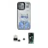 ieg™ iPhone 14 Pro Max Kılıf Siluet Modern Özel Seri - Siyah 360 Mat Full Body Arka Koruyucu + Bilvis Titan Kamera Lens - GD