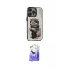 ieg™ iPhone 14 Pro Max Kılıf Siluet Modern Özel Seri - Siyah Bilvis 5in1 5D Magic Hayalet Cam Ekran Koruyucu