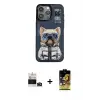 ieg™ iPhone 14 Pro Max Kılıf Siluet Modern Özel Seri - Siyah Buffer Cam Ekran Koruyucu + Bilvis Titan Kamera Lens - DNMR
