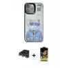 ieg™ iPhone 14 Pro Max Kılıf Siluet Modern Özel Seri - Siyah Buffer Cam Ekran Koruyucu + Raze Metal Kamera Lens - GS