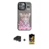 ieg™ iPhone 14 Pro Max Kılıf Siluet Modern Özel Seri - Siyah Buffer Cam Ekran Koruyucu + Raze Metal Kamera Lens - GS