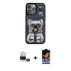 ieg™ iPhone 14 Pro Max Kılıf Siluet Modern Özel Seri - Siyah Buffer Hayalet Cam Ekran Koruyucu + Bilvis Titan Kamera Lens - GD
