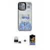 ieg™ iPhone 14 Pro Max Kılıf Siluet Modern Özel Seri - Siyah Buffer Hayalet Cam Ekran Koruyucu + Bilvis Titan Kamera Lens - GD