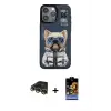 ieg™ iPhone 14 Pro Max Kılıf Siluet Modern Özel Seri - Siyah Buffer Hayalet Cam Ekran Koruyucu + Raze Metal Kamera Lens - GD