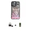ieg™ iPhone 14 Pro Max Kılıf Siluet Modern Özel Seri - Siyah Joko Magic 5D Hayalet Cam + Bilvis Titan Kamera Lens - SH