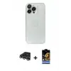 ieg™ iPhone 14 Pro Max Kılıf Ufuk Minimal Özel Seri - Siyah Buffer Hayalet Cam Ekran Koruyucu + Raze Metal Kamera Lens - GS