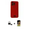 ieg™ iPhone 14 Pro Max Kılıf Vadi Çizgi Prime - Siyah Buffer Cam Ekran Koruyucu + Bilvis Titan Kamera Lens - GD