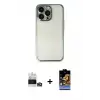 ieg™ iPhone 14 Pro Max Kılıf Vadi Minimal - Siyah Buffer Hayalet Cam Ekran Koruyucu + Bilvis Titan Kamera Lens - GD