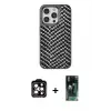 ieg™ iPhone 14 Pro Max Kılıf Vadi Özel Seri - Siyah 360 Mat Full Body Arka Koruyucu + PVD Metal Kamera Lens - TU