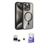 ieg™ iPhone 14 Pro Max Kılıf Yadigar Asil Koleksiyonu - Siyah Bilvis 5in1 5D Magic Hayalet Cam Ekran Koruyucu + Bilvis Titan Kamera Lens - DNMR