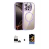 ieg™ iPhone 14 Pro Max Kılıf Yadigar Asil Koleksiyonu - Siyah Buffer Hayalet Cam Ekran Koruyucu + Bilvis Titan Kamera Lens - GD