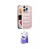 ieg™ iPhone 14 Pro Max Kılıf Yadigar Doku Özel Seri - Siyah Bilvis 5in1 5D Magic Hayalet Cam Ekran Koruyucu