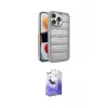 ieg™ iPhone 14 Pro Max Kılıf Yadigar Doku Özel Seri - Siyah Bilvis 5in1 5D Magic Hayalet Cam Ekran Koruyucu