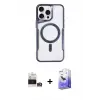 ieg™ iPhone 14 Pro Max Kılıf Yadigar Klasik Özel Seri - Siyah Bilvis 5in1 5D Magic Hayalet Cam Ekran Koruyucu + Bilvis Titan Kamera Lens - GS