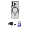 ieg™ iPhone 14 Pro Max Kılıf Yadigar Klasik Özel Seri - Siyah Bilvis 5in1 5D Magic Hayalet Cam Ekran Koruyucu + Raze Metal Kamera Lens - GS