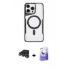 ieg™ iPhone 14 Pro Max Kılıf Yadigar Klasik Özel Seri - Siyah Bilvis 5in1 5D Magic Hayalet Cam Ekran Koruyucu + Raze Metal Kamera Lens - GS
