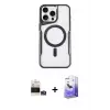 ieg™ iPhone 14 Pro Max Kılıf Yadigar Klasik Özel Seri - Siyah Bilvis 5in1 5D Magic Hayalet Cam Ekran Koruyucu + Bilvis Titan Kamera Lens - GS