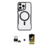 ieg™ iPhone 14 Pro Max Kılıf Yadigar Klasik Özel Seri - Siyah Buffer Cam Ekran Koruyucu + Bilvis Titan Kamera Lens - DNMR