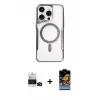 ieg™ iPhone 14 Pro Max Kılıf Yadigar Klasik Özel Seri - Siyah Buffer Hayalet Cam Ekran Koruyucu + Bilvis Titan Kamera Lens - SH