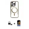 ieg™ iPhone 14 Pro Max Kılıf Yadigar Klasik Özel Seri - Siyah Buffer Hayalet Cam Ekran Koruyucu + Bilvis Titan Kamera Lens - GD