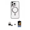 ieg™ iPhone 14 Pro Max Kılıf Yadigar Klasik Özel Seri - Siyah Buffer Hayalet Cam Ekran Koruyucu + Bilvis Titan Kamera Lens - DNMR