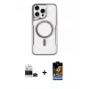ieg™ iPhone 14 Pro Max Kılıf Yadigar Klasik Özel Seri - Siyah Buffer Hayalet Cam Ekran Koruyucu + Bilvis Titan Kamera Lens - SH