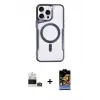 ieg™ iPhone 14 Pro Max Kılıf Yadigar Klasik Özel Seri - Siyah Buffer Hayalet Cam Ekran Koruyucu + Bilvis Titan Kamera Lens - GD