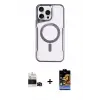 ieg™ iPhone 14 Pro Max Kılıf Yadigar Klasik Özel Seri - Siyah Buffer Hayalet Cam Ekran Koruyucu + Bilvis Titan Kamera Lens - SH
