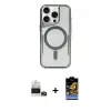 ieg™ iPhone 14 Pro Max Kılıf Yadigar Klasik Özel Seri - Siyah Buffer Hayalet Cam Ekran Koruyucu + Bilvis Titan Kamera Lens - GD