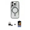 ieg™ iPhone 14 Pro Max Kılıf Yadigar Klasik Özel Seri - Siyah Buffer Hayalet Cam Ekran Koruyucu + Bilvis Titan Kamera Lens - SH