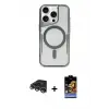 ieg™ iPhone 14 Pro Max Kılıf Yadigar Klasik Özel Seri - Siyah Buffer Hayalet Cam Ekran Koruyucu + Raze Metal Kamera Lens - GS