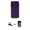 ieg™ iPhone 14 Pro Max Kılıf Yadigar Yansıma Serisi - Siyah Buffer Hayalet Cam Ekran Koruyucu + Bilvis Titan Kamera Lens - GD