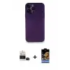 ieg™ iPhone 14 Pro Max Kılıf Yadigar Yansıma Serisi - Siyah Buffer Hayalet Cam Ekran Koruyucu + Bilvis Titan Kamera Lens - SH