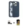ieg™ iPhone 14 Pro Max Kılıf Yankı Form Serisi - Siyah Buffer Cam Ekran Koruyucu + Bilvis Titan Kamera Lens - SH
