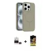 ieg™ iPhone 14 Pro Max Kılıf Yankı Form Serisi - Siyah Buffer Cam Ekran Koruyucu + Bilvis Titan Kamera Lens - GS