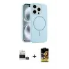 ieg™ iPhone 14 Pro Max Kılıf Yankı Form Serisi - Siyah Buffer Cam Ekran Koruyucu + Bilvis Titan Kamera Lens - GS