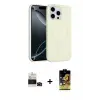 ieg™ iPhone 14 Pro Max Kılıf Yankı Form Serisi - Siyah Buffer Cam Ekran Koruyucu + Bilvis Titan Kamera Lens - SH