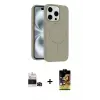 ieg™ iPhone 14 Pro Max Kılıf Yankı Form Serisi - Siyah Buffer Cam Ekran Koruyucu + Bilvis Titan Kamera Lens - SH