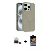 ieg™ iPhone 14 Pro Max Kılıf Yankı Form Serisi - Siyah Buffer Hayalet Cam Ekran Koruyucu + Bilvis Titan Kamera Lens - GS