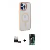 ieg™ iPhone 14 Pro Max Kılıf Yankı Işık Özel Seri - Siyah 360 Mat Full Body Arka Koruyucu + Bilvis Titan Kamera Lens - GD