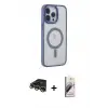 ieg™ iPhone 14 Pro Max Kılıf Yankı Işık Özel Seri - Siyah Bilvis 3D Mat Cam Ekran Koruyucu + Raze Metal Kamera Lens - GD
