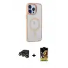 ieg™ iPhone 14 Pro Max Kılıf Yankı Işık Özel Seri - Siyah Buffer Cam Ekran Koruyucu + Raze Metal Kamera Lens - GD