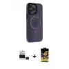 ieg™ iPhone 14 Pro Max Kılıf Yankı Işık Prime - Siyah Buffer Cam Ekran Koruyucu + Bilvis Titan Kamera Lens - DNMR