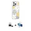 ieg™ iPhone 14 Pro Max Kılıf Yörünge Işık Prime - Siyah 3D Antistatik Cam Ekran Koruyucu + Bilvis Titan Kamera Lens - GD