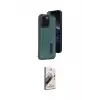 ieg™ iPhone 14 Pro Max Kılıf Yörünge Işık Serisi - Siyah Bilvis 3D Mat Cam Ekran Koruyucu