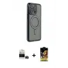 ieg™ iPhone 14 Pro Max Kılıf Zirve Doku Prime - Siyah Buffer Cam Ekran Koruyucu + Bilvis Titan Kamera Lens - DNMR
