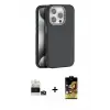 ieg™ iPhone 14 Pro Max Kılıf Zirve Modern Prime - Siyah Buffer Cam Ekran Koruyucu + Bilvis Titan Kamera Lens - GD