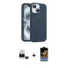 ieg™ iPhone 15 Kılıf Yankı Form Serisi - Siyah Buffer Hayalet Cam Ekran Koruyucu + Bilvis Titan Kamera Lens - YL